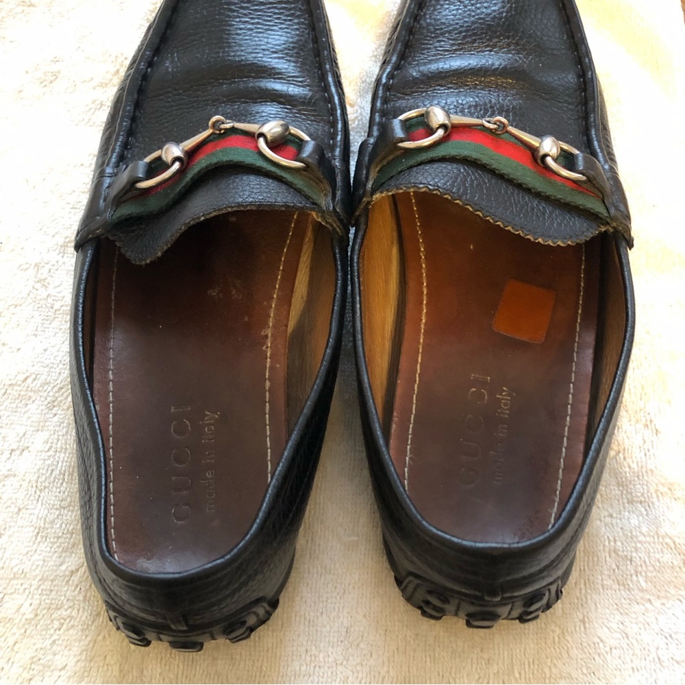Gucci Men's driver with Web loafers - Picture 2 of 15